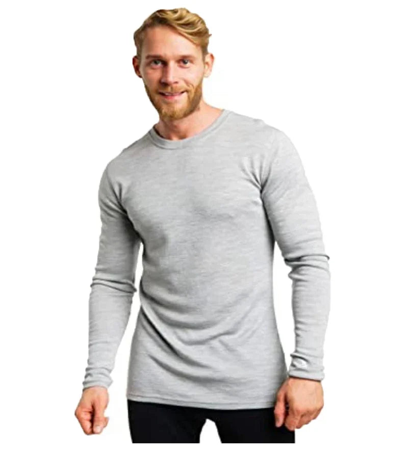 100% Merino Wool Thermal Underwear Men Merino Wool Base Layer Shirt 240G Winter Warm Wicking Breathable Anti-Odor USA Size