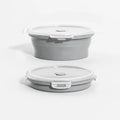 1PCS Food grade round portable foldable silicone lunch box refrigerator microwave oven lunch box storage box outdoor lunch box