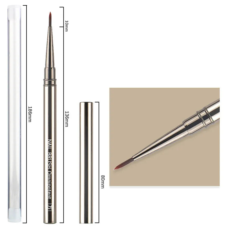 Nails Art Liner Brushes UV Gel Brush 6/9/12/15/18mm Nail Design Pen Elongated Lines Striping Painting Professional Manicure Tool