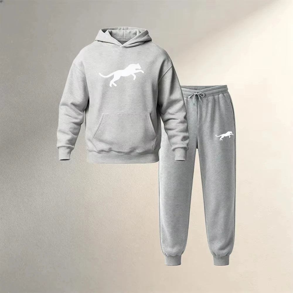 Men's Clothing Pullover Hoodies Sets 2Pcs Autumn Winter Sport Casual Fashion Men's Warm Sweatpants Suit Loose Street Male Outfit
