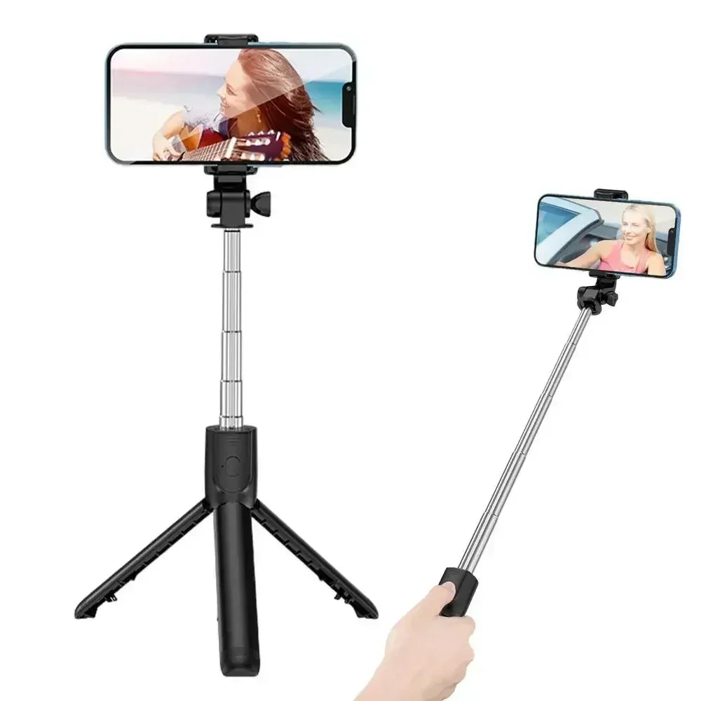 Wireless Selfie Stick with Tripod Stand and Light, Bluetooth Remote, Extendable for iPhone, Mobile Phone, Live Streaming