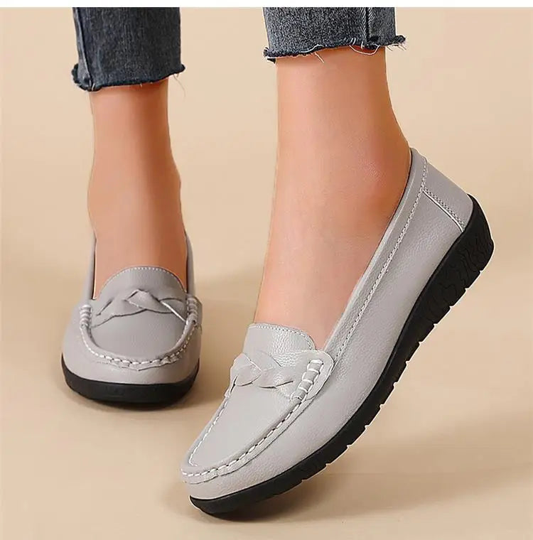 Genuine Leather Fashion Women Flats Outdoor Ballet Flats Moccasins Women's Shoes Retro Women Shoe Oxford Plus Size Zapatos Mujer
