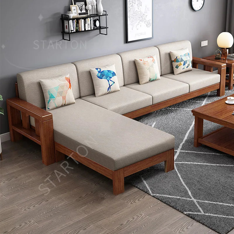 2025 Easy Installation Living Room Sofas Wooden Living Room Furniture Wooden Sofa Frame Fabric Sofa Covers