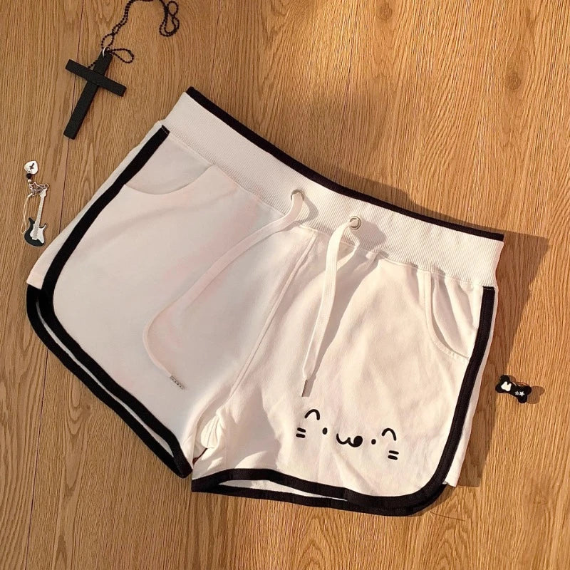 Women Clothing Japanese Shorts Bandage Casual Fashion Summer Y2k Pants Bear Anime Print Booty Shorts Pantalones Cortos De Mujer