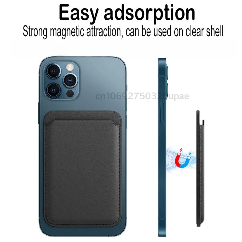 Portable Popsockets Magnetic Magsafe Wallet Phone Card Holder Magnetic Attachable Leather Pocket Compatible IPhone Credit Card