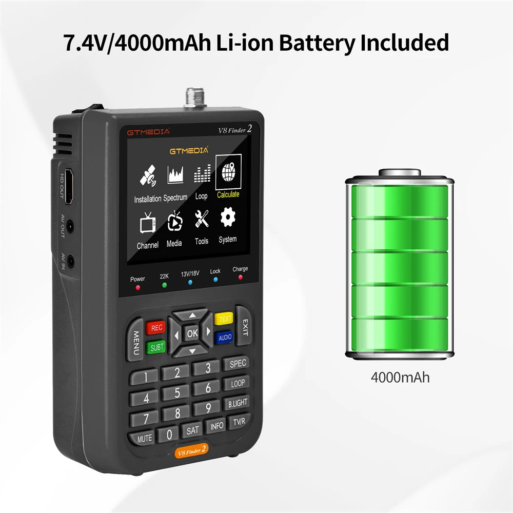 GTMEDIA V8 Finder 2 Satellite Finder Meter DVB-S/S2/S2X 3.5"LCD Display 1080P,18W Type-C Port Satfinder VS Freesat Finder Meter