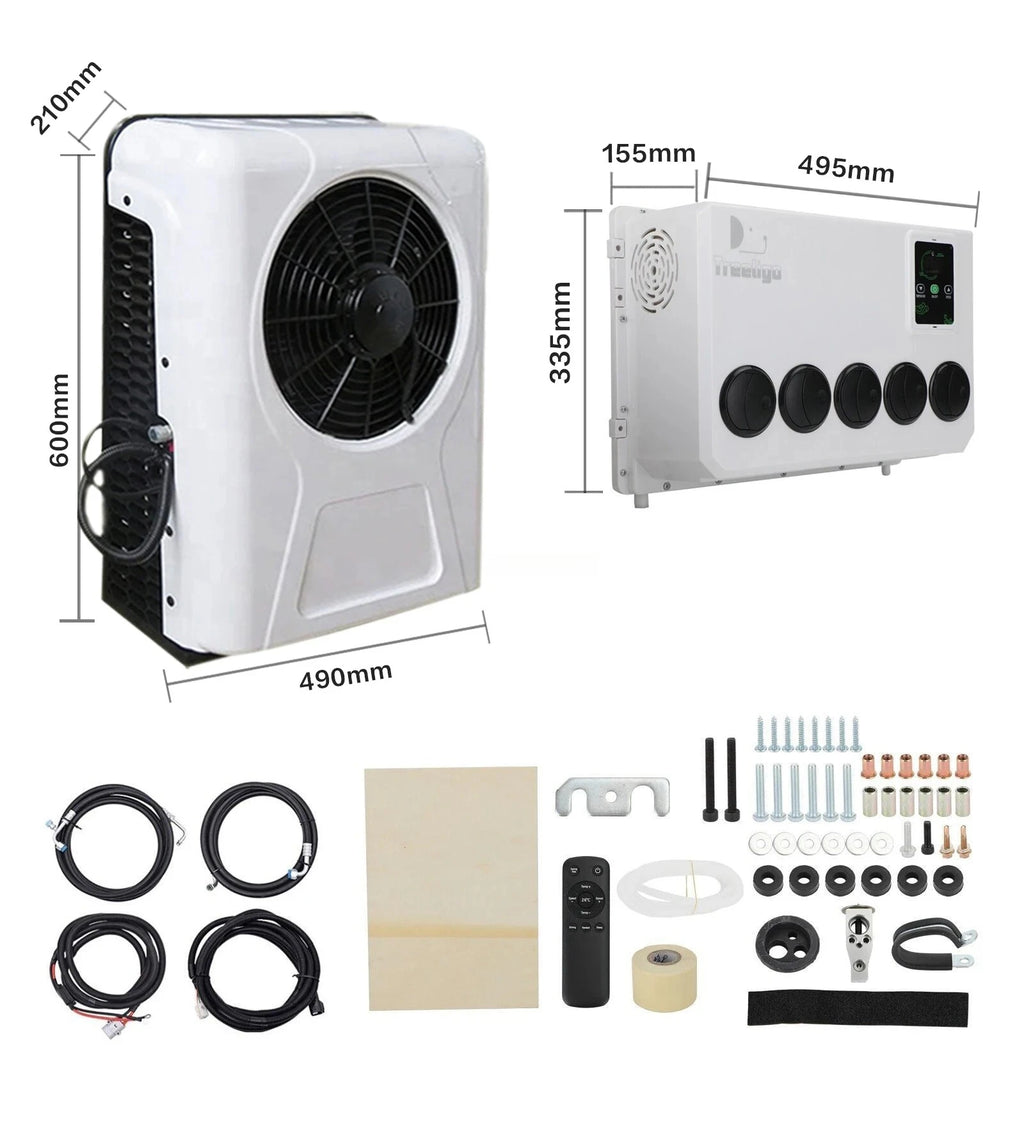 12/24 V 960w Auto Electric Air Conditioner Semi Truck Ac Camper Cooler Electric Split Air Condition for Marine Vessels,RV