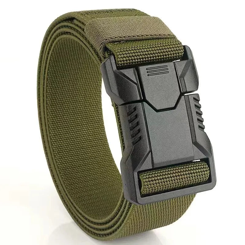 Nylon Tactical Belt Men Automatic Buckle Quick Release Military Belt Outdoor Casual Workwear Training Pants Heavy Duty Web Belt