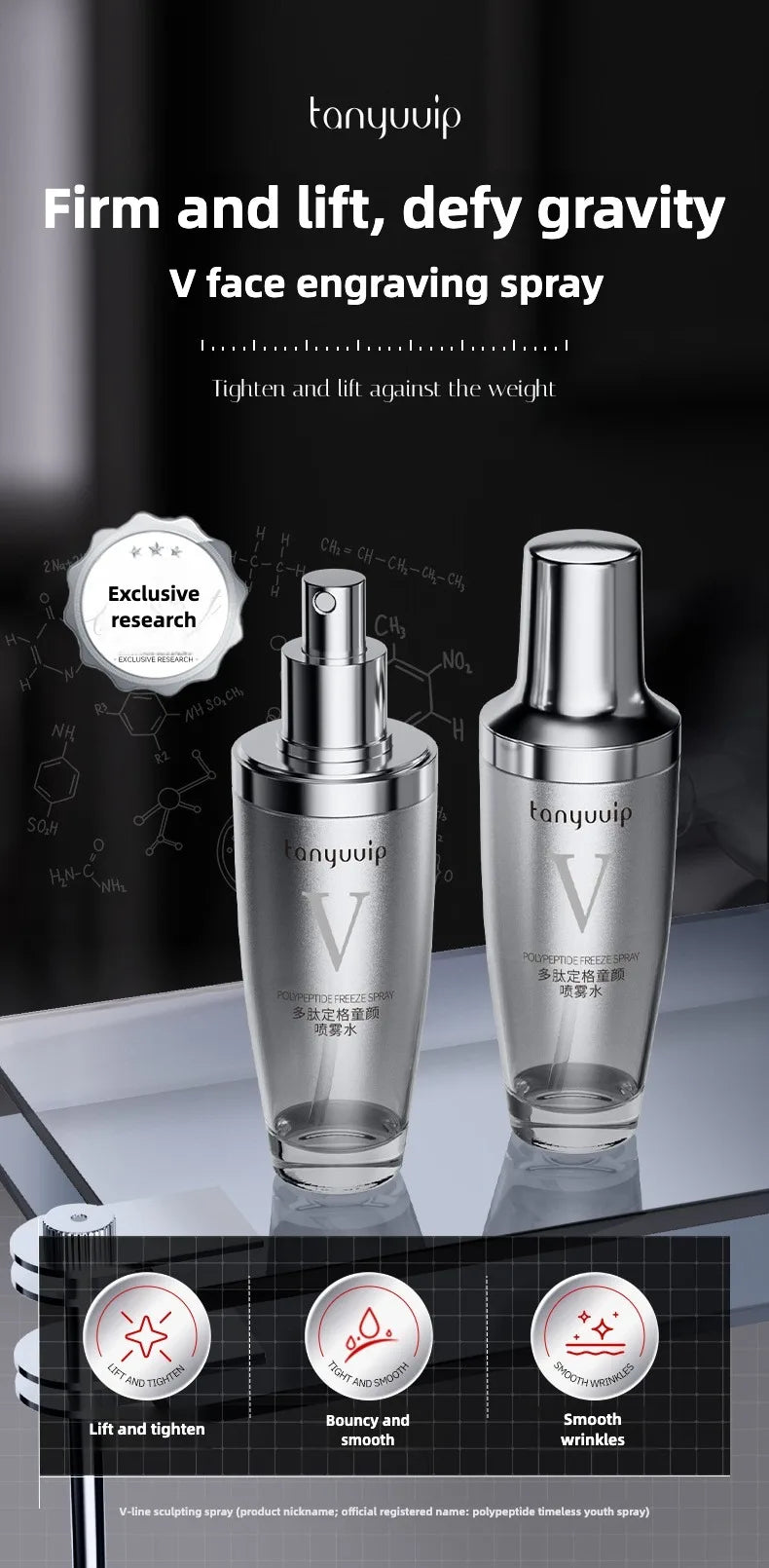 Peptide Anti-Wrinkle Moisturizing Serum Reduces Fine Lines Repairs Skin Hydrates  Brightens Anti-Aging Firming Skincare Product
