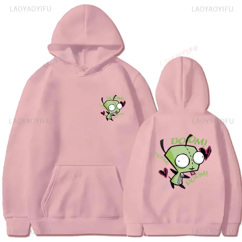 Happy Gir Classic Hip Hop Cool Thermal Hoodie Invader Zim Gaz Membrane Animated Leisure Tracksuit Autumn and Winter Fleeces