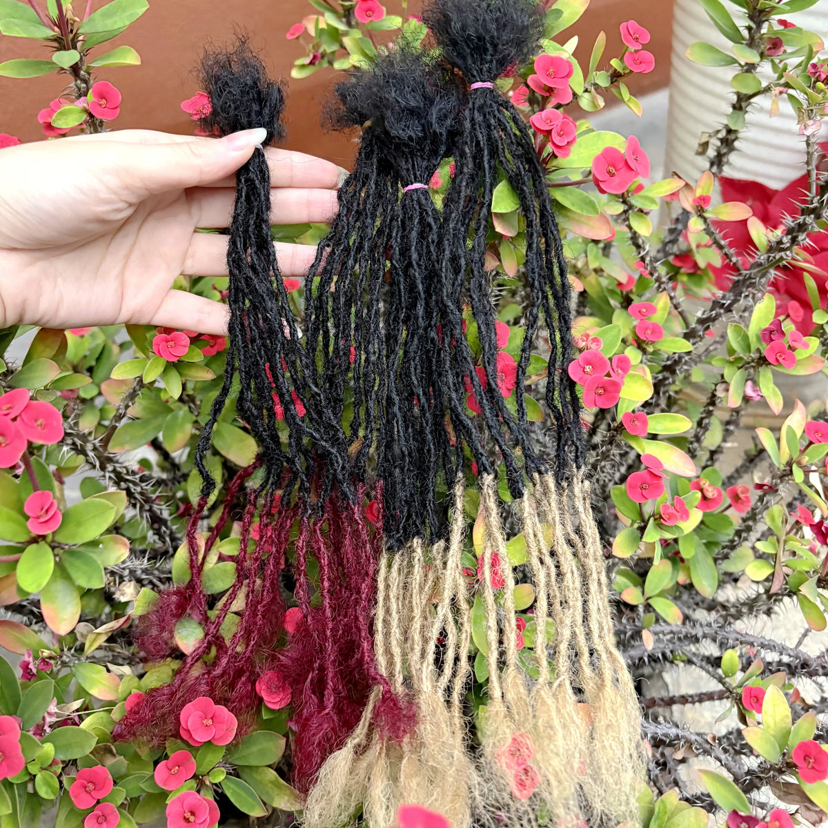 0.2cm Colored Handmade Inter Loc Extension Human Hair 10in Permanent Micro Sisterlocks Extensions Natural Looking Soft Dreadlock