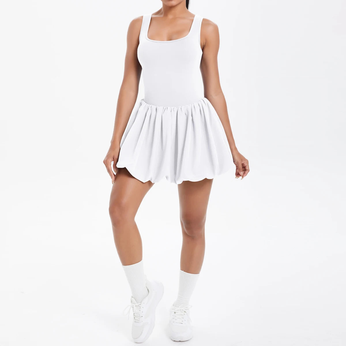 Athletic Yoga Fitness Dress Fitness High Stretch Slim Double Side Non-slip Women's Sports Dresses