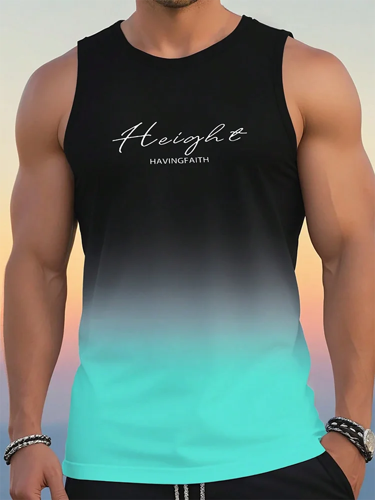 Summer Exercise Fitness Men's Tank Top Daily Street Men's Fashion Tank Top Outdoor Sports Loose Comfortable Men's Sleeveless Tee