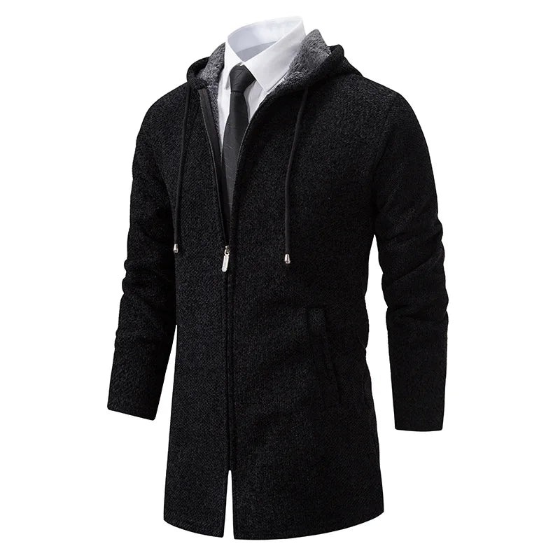 Men's Knitted Cardigan Casual Hooded Coat Slim Fit Autumn and Winter New Sweater Coat Men's Sweater