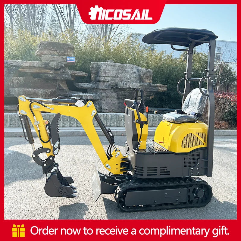 OKW08 Small Garden Excavator 1300mm Digging Depth for Family Fence Foundation Work