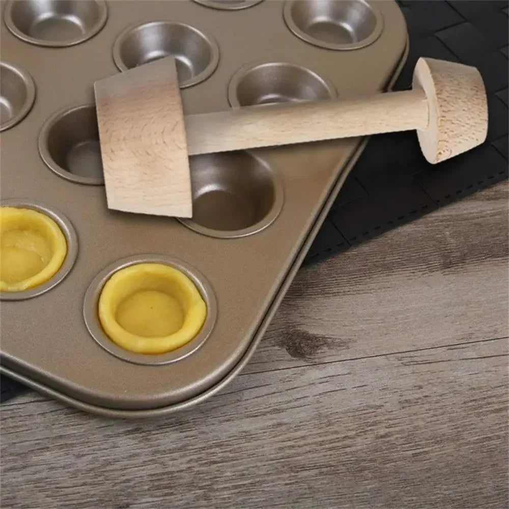 Premium Wooden Egg Tart Mold Double Side Tart Tamper Pastry Shaped Pusher For Baking Eggtart Pies Cake Kitchen Gadgets Tools