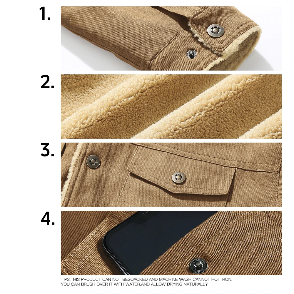 Men's Winter Warm Waterproof Jackets, High Quality Fleece Lined Multi-color Casual Coat, Comfortable Daily Outerwear