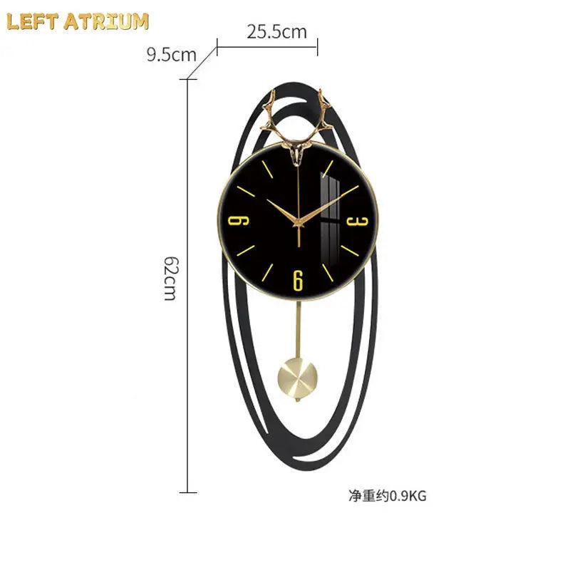 Creative trend  home fashion wall hanging clock Modern simple light luxury living room atmosphere hanging clock wall decoration