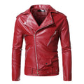 2023 Men's Autumn and Winter Lapel Leather Jacket Business Casual Oblique Zipper PU Leather Motorcycle Leather Jacket