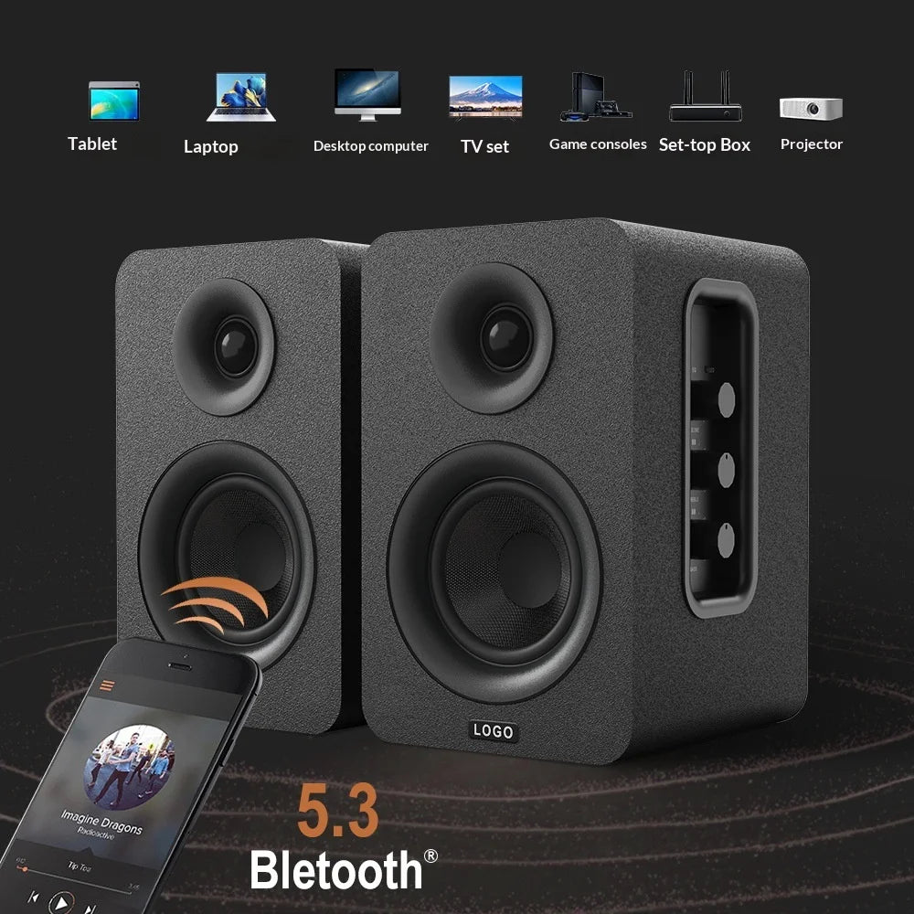 Bookshelf Speaker HIFI Monitor Speaker Audio Subwoofer Player Speaker Home Theater Pair Box Surround Sound System
