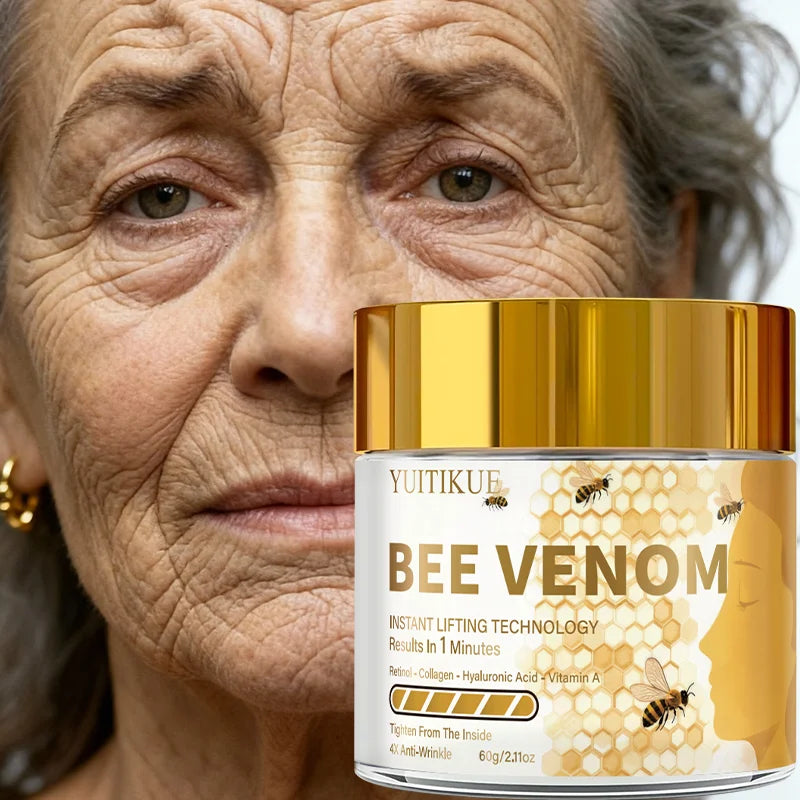 YUITIKUE Bee Venom Instant Lifting Cream 60g with Retinol Collagen Hyaluronic Acid Vitamin A Anti-Aging