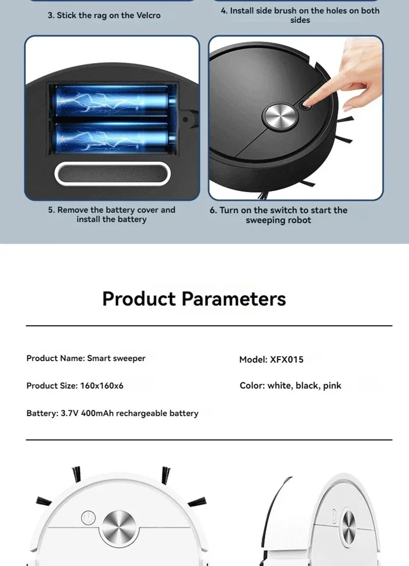 Lenovo 5-in-1 Model Sweeping Robot Automatic Home Mini Cleaning Machine USB Charging Smart Sweep Mop 5-In-1 Vacuum Cleaner 2026