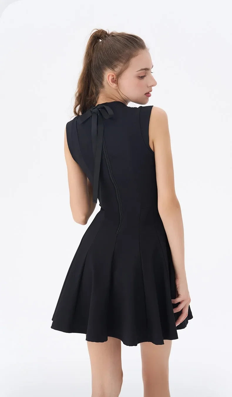 Women Golf Dress Summer Sleeveless Black Sports Dresses Outdoor Slim Fit Sexy Beige Black Outfit Women Clothing