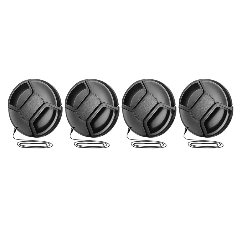 Universal Lens Cap 49 52 55 58 62mm Center Pinch Snap on Front Cap Cover for DSLR Camera Lens Protector Protective Accessories
