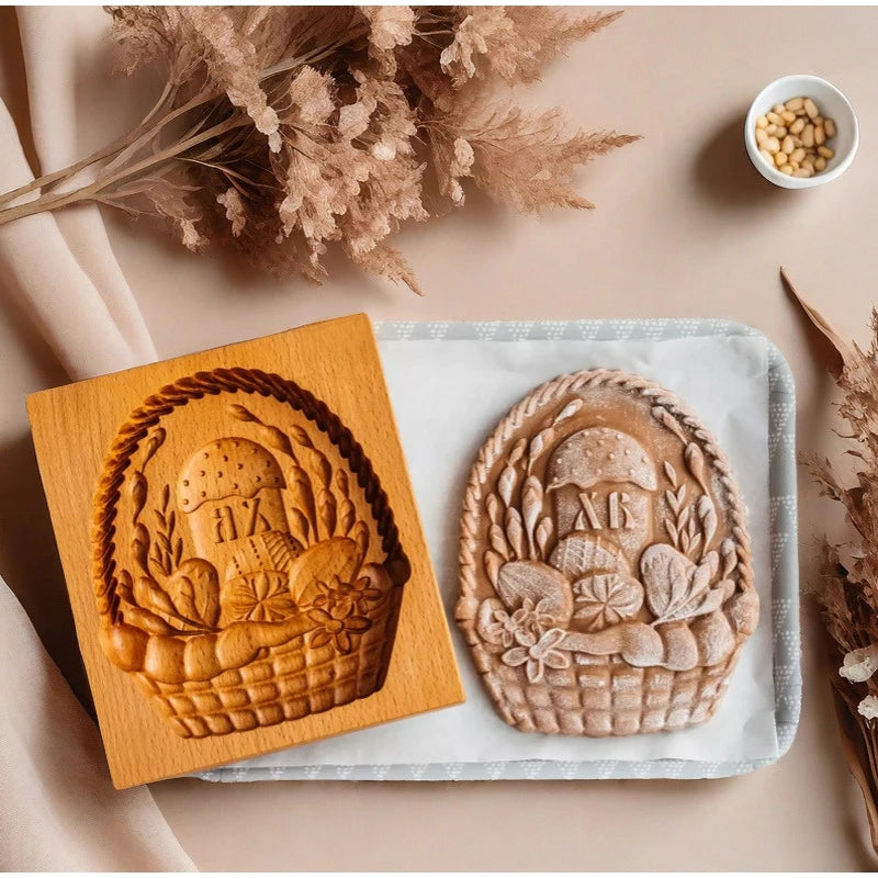 3D Cookie Baking Molds Wooden Gingerbread Mold Press Pumpkin Embossing Tools for Cake Decor DIY Kitchen Gadgets Cookies Moulds