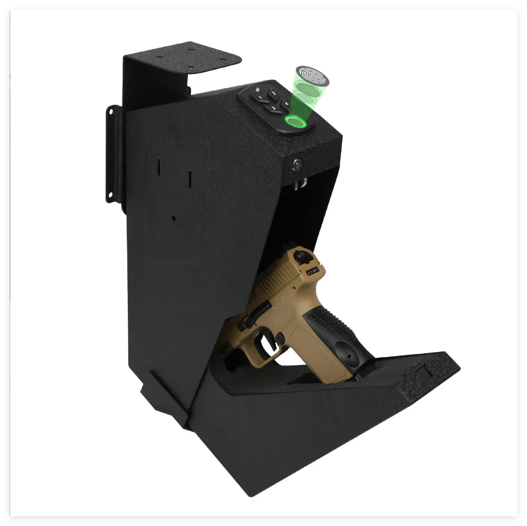 OS519FC 2-in-1 fingerprint password pistol safe European and American wall mounted pistol Box
