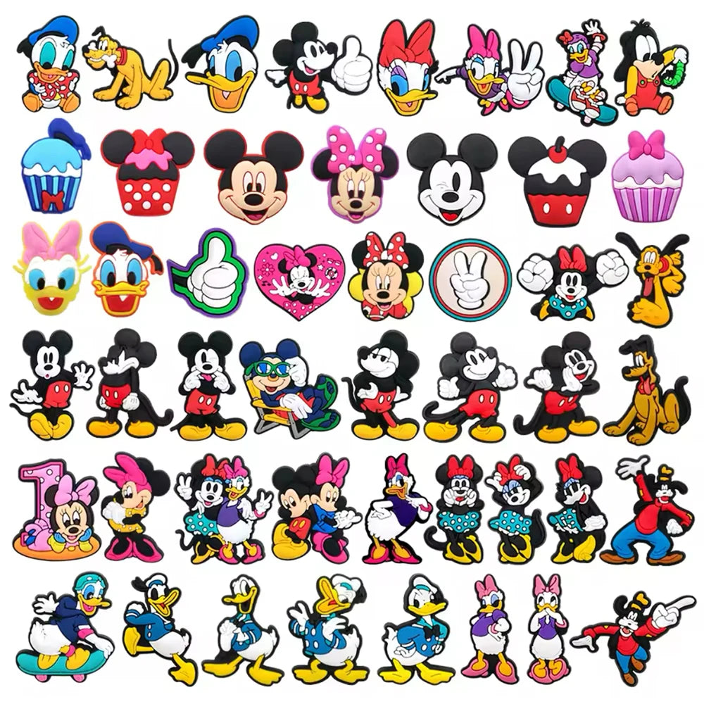 Mesucs 8-48Pcs Cartoon Shoe Charms for Women Men Girls Shoes Decoration Accessories For Clog Sandal Wristband Bag