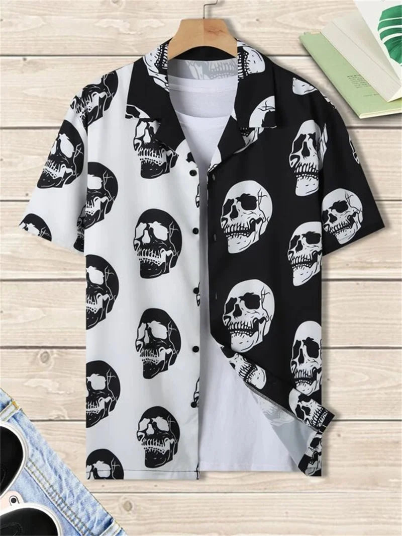 Men's Abstract Art Cuba Collar Shirts Hawaiian Loose Breathable Beach Wear Men's Outdoor Street Fashion Shirt Summer Men's Top