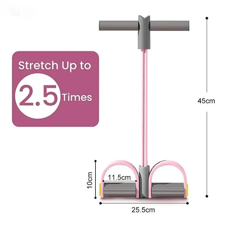 Yoga Pedal Resistance Bands 4-Tube Elastic Pull Rope Puller Fitness Gear for Physical Therapy Injury Recovery Training