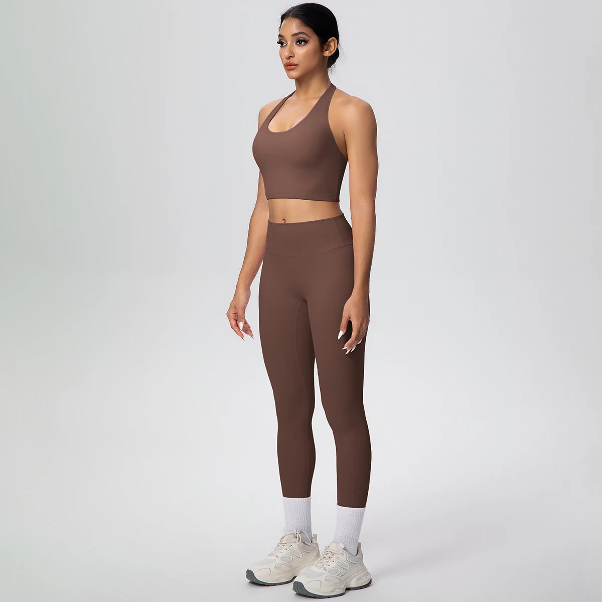2PCS/set Yoga Set for Woman's Sexy Backless Halter Bra Sports Top Quick Drying Legging Summer Gym Fitness Pants Yoga Set