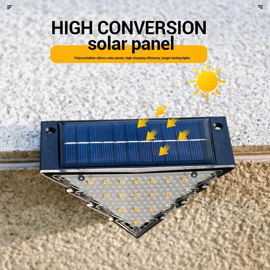 22/24LED Solar Stair Light, IP67 Waterproof Outdoor Step Light, Anti-theft Decorative Lamp for Garden Deck Front Porch Patio