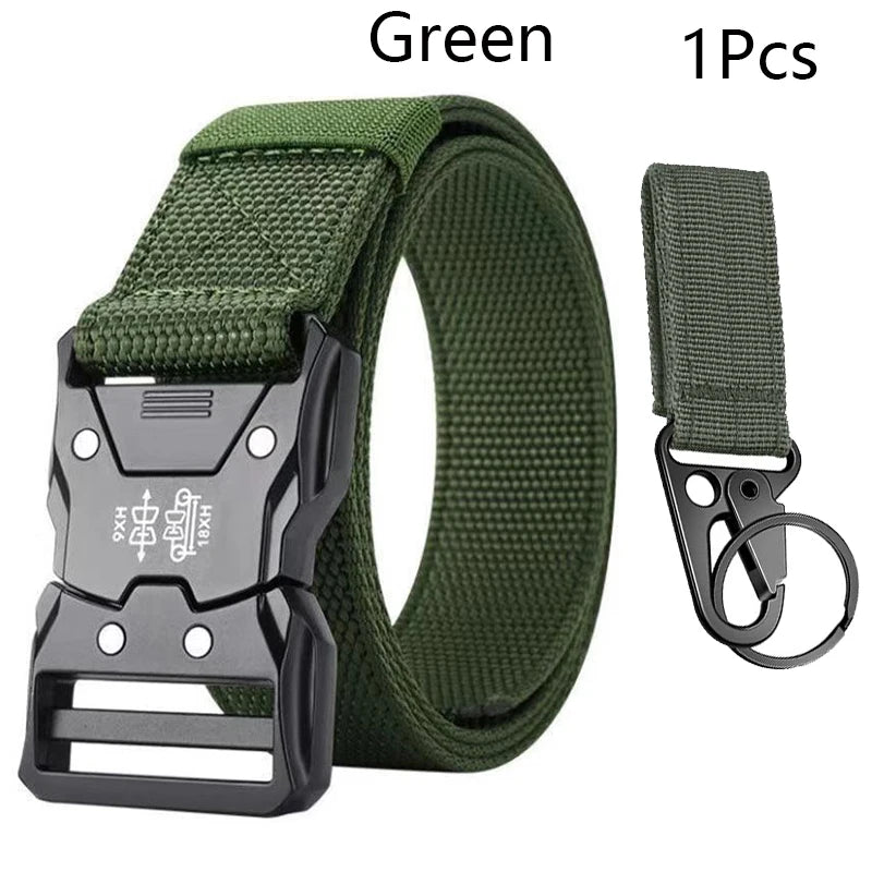 Genuine Tactical Belt Men's Quick Release Nylon Military Belt Automatic Buckle Real Soft Outdoor Sports Pants Jeans Waist Belt