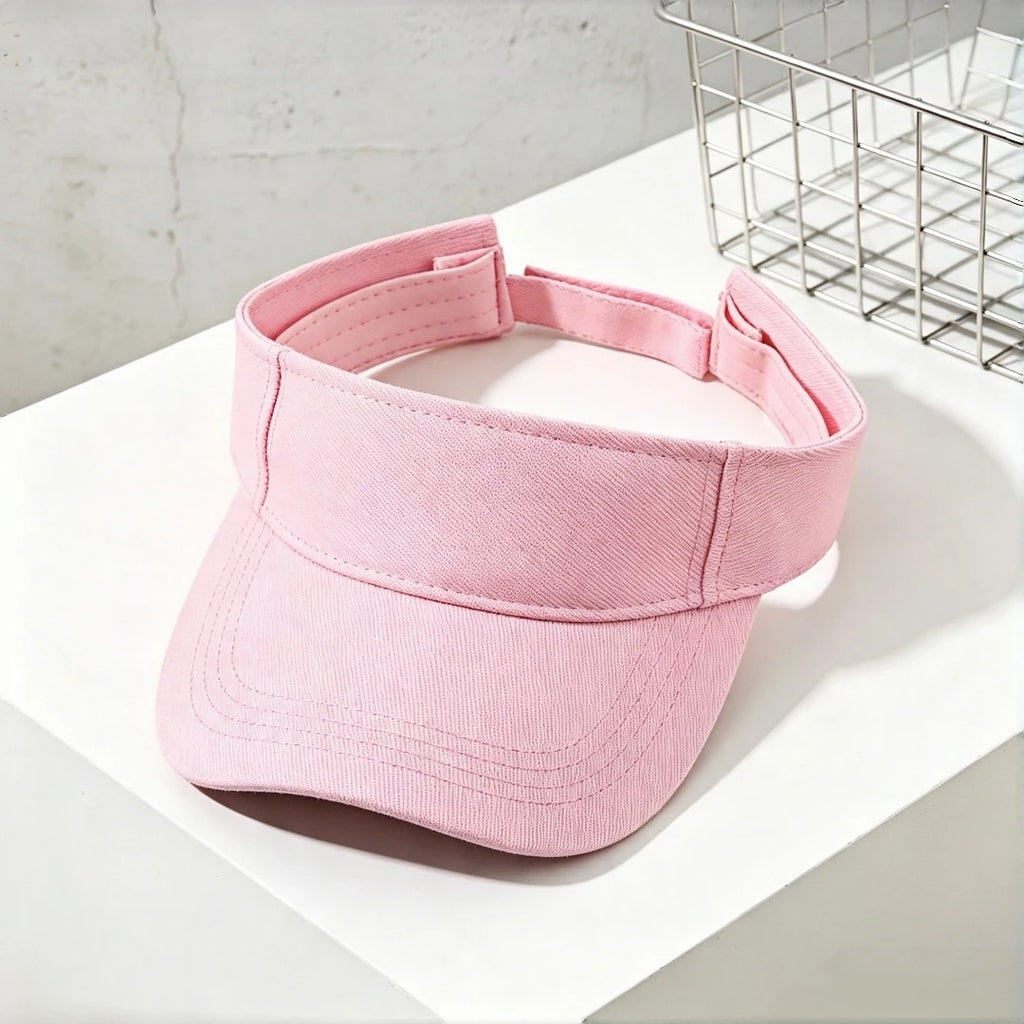 Solid-color brimless sun hat with adjustable snap fasteners. Sporty sun hat suitable for both men and women. Lightweight basebal