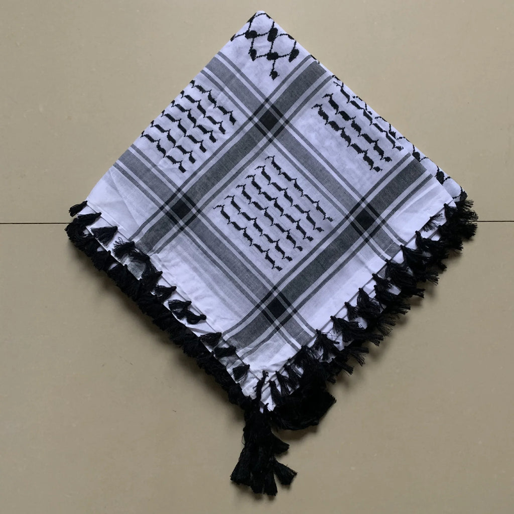 Arab Scarf Shawl Keffiyeh Wrap Shemagh Scarf Mask Cycling Shawl Neck Cover Man Woman Hiking Sunshade Head Wrap