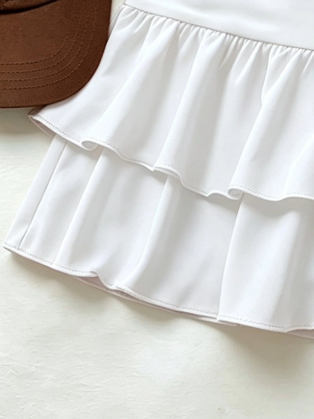 Women High Waist Ruffle Layered Mini Skirt Double Layer Tiered Short Skirt Y2K Sexy Sweet Casual Vacation Party Basic Skirt