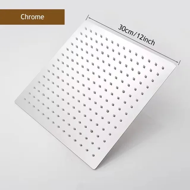 Rainfall Shower Head 12/10/8 Inch Waterfall Shower Ultra Thin 201 Stainless Steel Square Rain Showerheads Bathroom Accessories