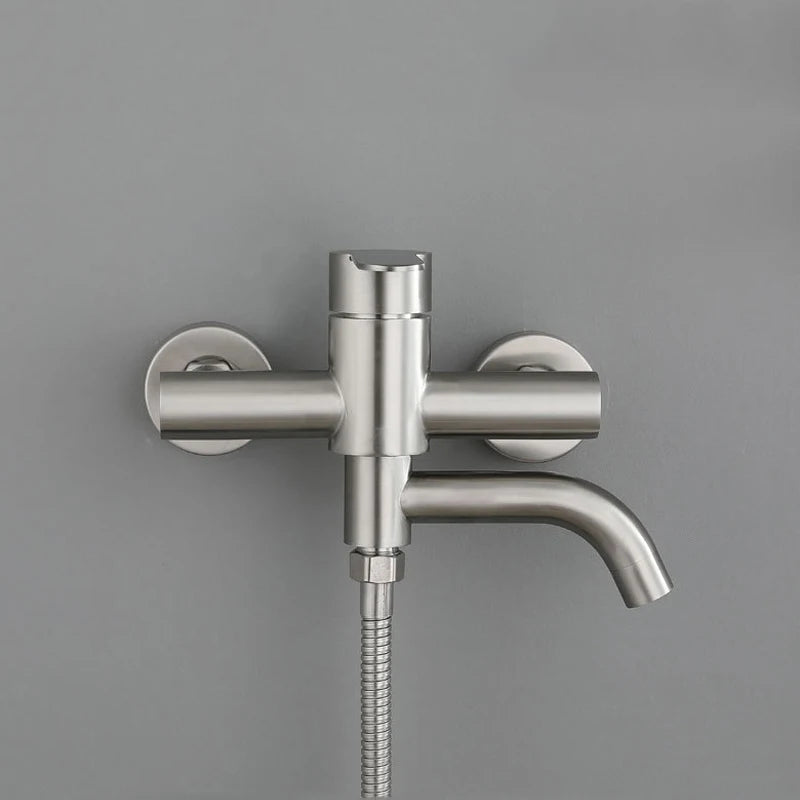 Bathroom Shower Faucet Stainless Steel Triple Bathtub Faucet Mixers Hot Cold Mixer Valve Nozzle Tap Wall Mounted Home Shower Set