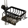 Kitchen Sink Faucet Organizer Detachable Over Faucet Sink Caddy Organizer Faucet Drain Rack with Hook Work with Round Water Pipe