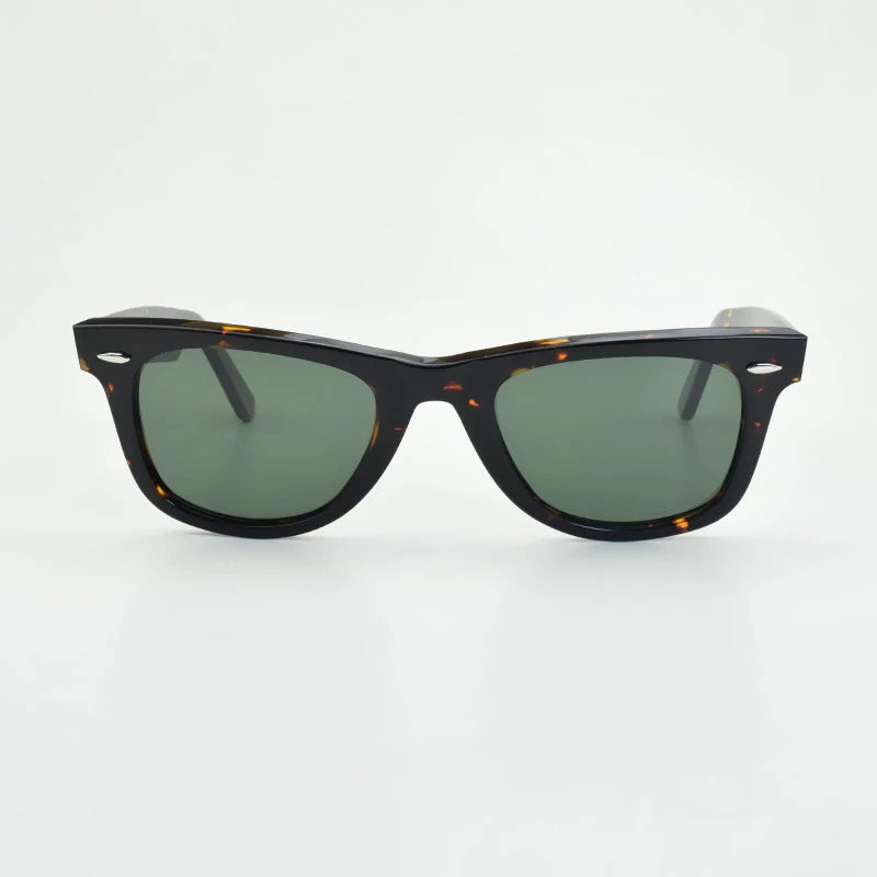 SUN glasses classics Glass lens Acetate sun glasses men Y-2140 Double rivet Design Goggles Elegant Female Square UV sunglass