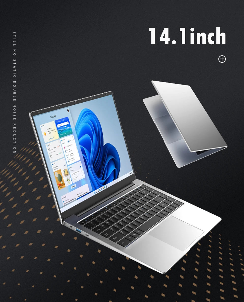 2026 Portable Laptop Computer Intel Atom A3950 Notebook PC 12GB RAM 512GB 1TB M.2 SSD Windows 11 Pro 14.1" Office Study Computer
