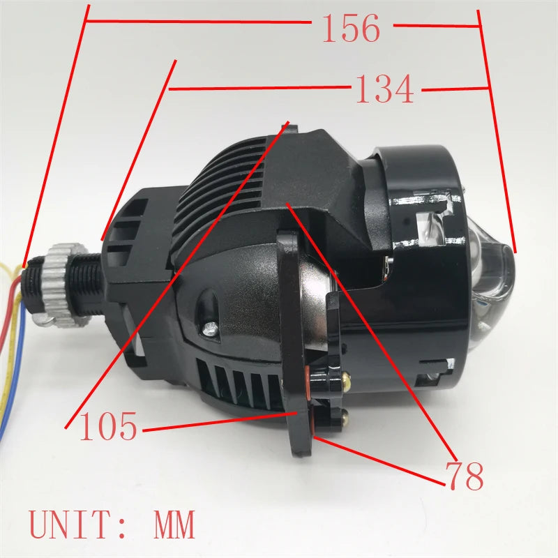 OWN 66W XZF THREE BEAM BI LED PROJECTOR LENS 3" EASY INSTALLTION MOUNTING,  A3 BILED LASER HIGH MAX