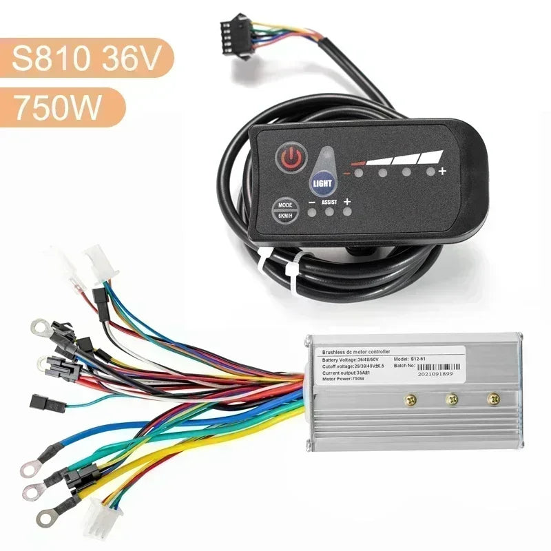 Electric Bike Brushless Controller 25A 35A with LCD Display Electric Bicycle Scooter E-bike Accessories Parts 36V 48V 750W 500W