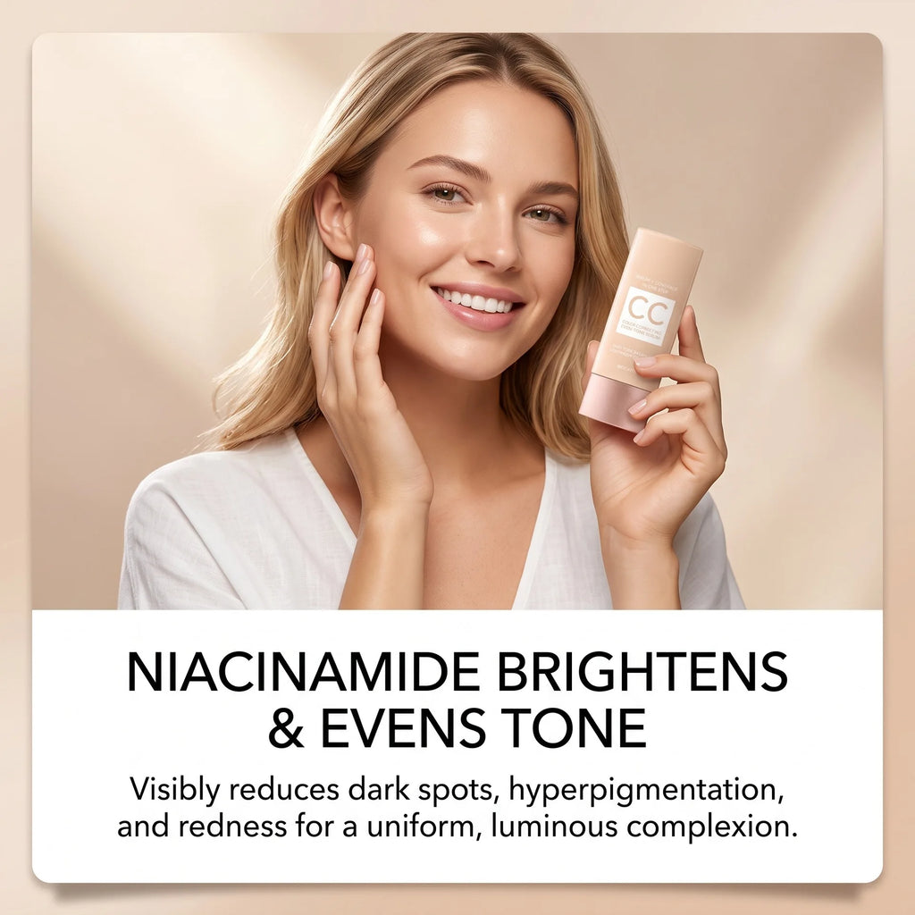 CC Cream Foundation Full Coverage Color Changing Invisible Pores Adapt Dark Skin Tone Makeup Cosmetics Korean Foundation Sticks
