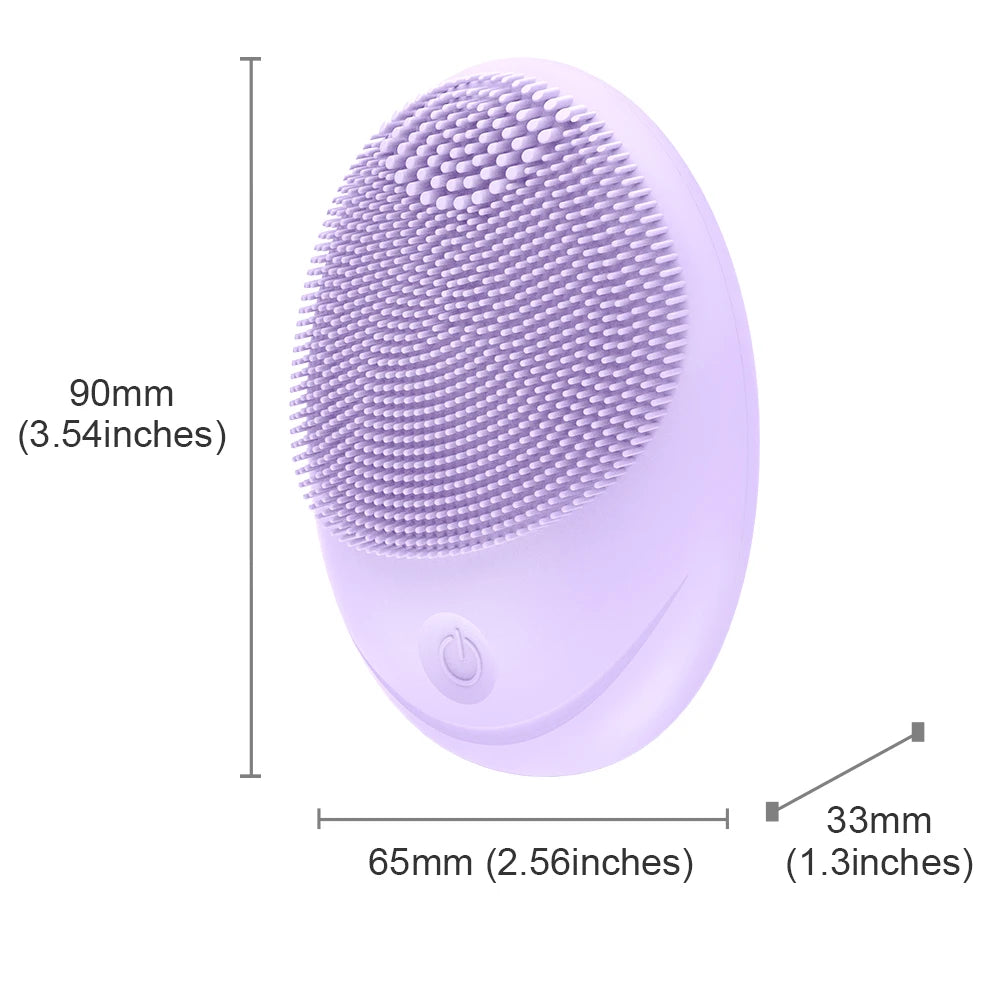 Facial Cleansing Brush Made with Ultra Hygienic Soft Silicone, Waterproof Sonic Vibrating Face Brush for Deep Cleansing, Gentle