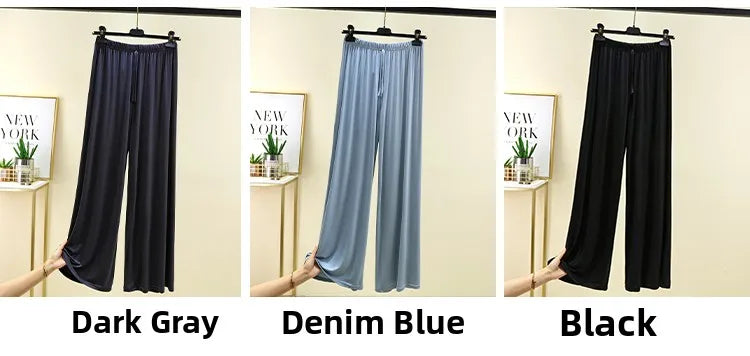 Modal Floor-Length Wide Leg Pants Loose Home Spwear  Color Versatile Casual Summer Thin Home Pants Women