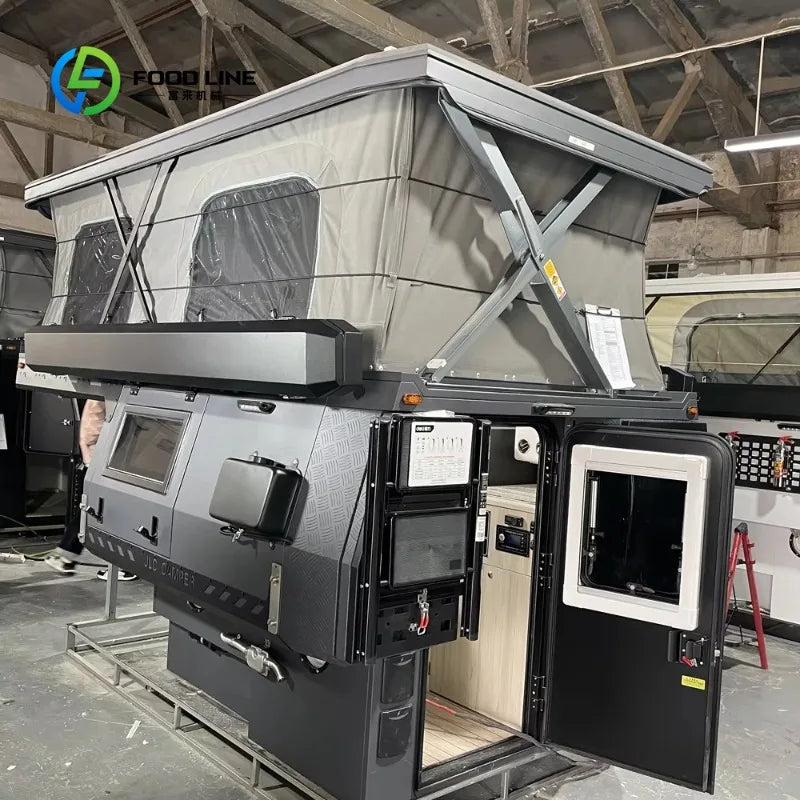 Truck Camping Cabin, Fully Equipped Pop-up Camping Cabin with Shower, Kitchen, Bed, and Storage, Suitable for Outings and Travel